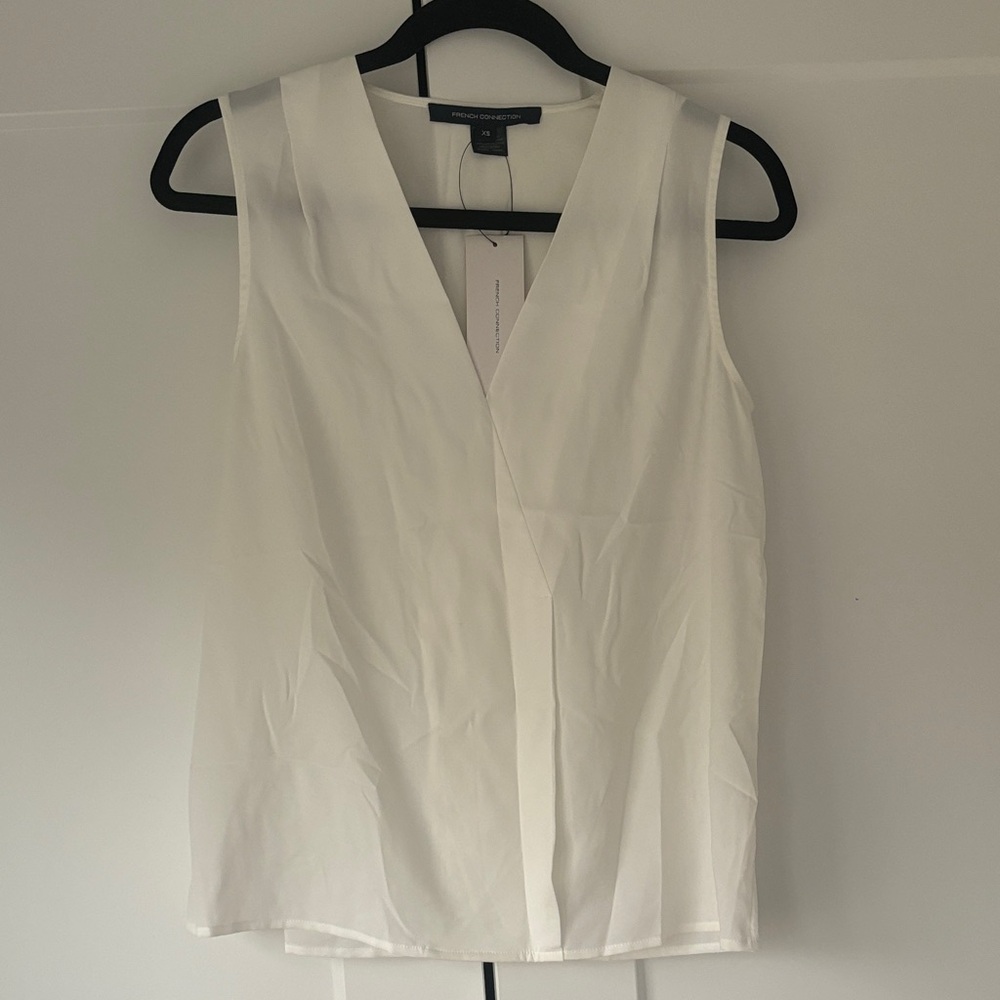 NWT French Connection White Sleeveless Blouse